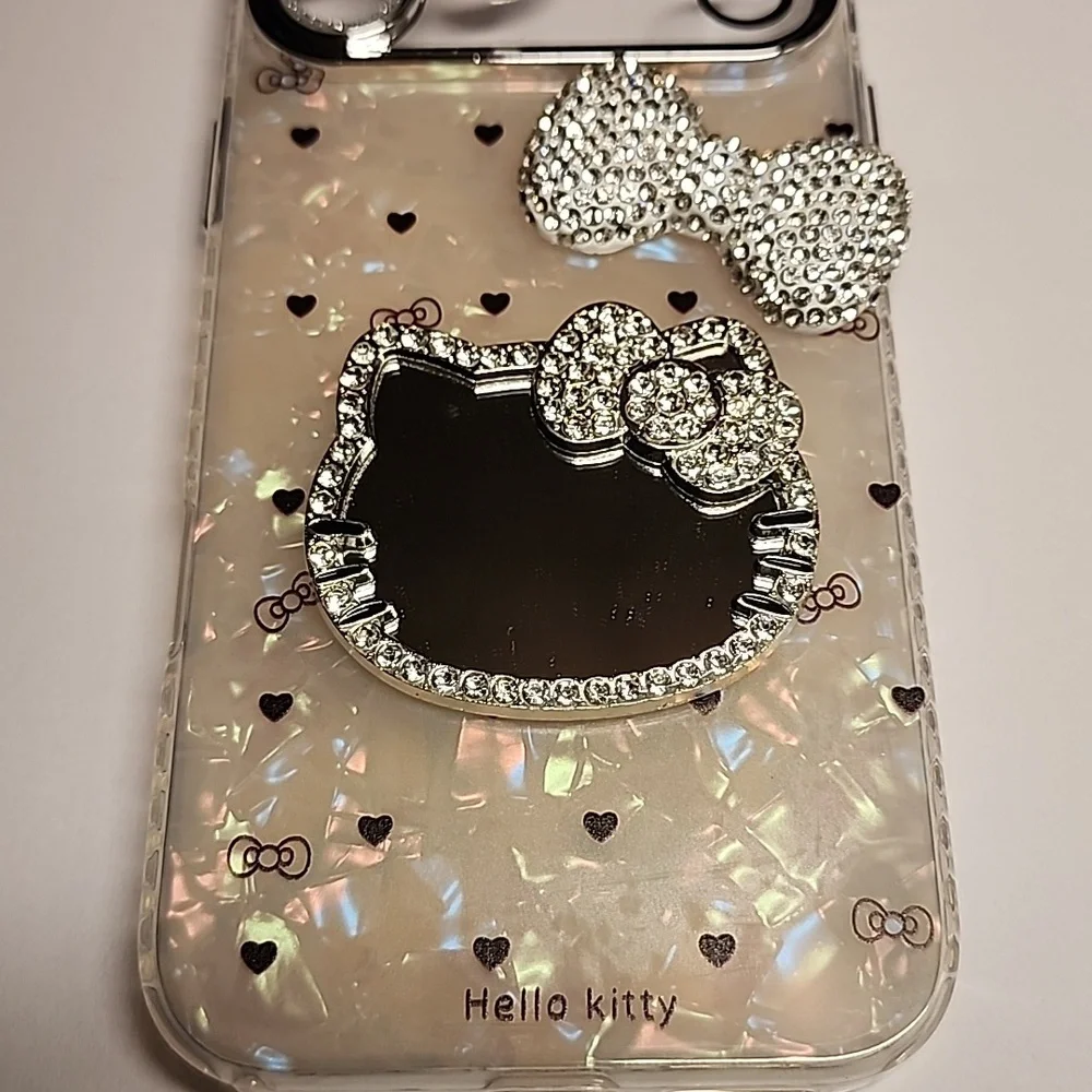 Brand new Apple IPhone 17 Pro Max 3D Hello Kitty & Bow W/ Pearl Strap Phone case